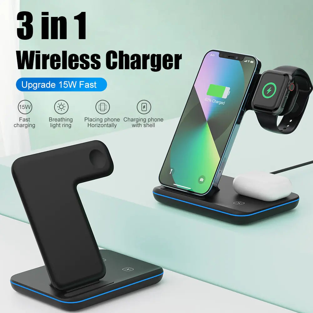 TrioTech™ 3-in-1 Wireless Charger